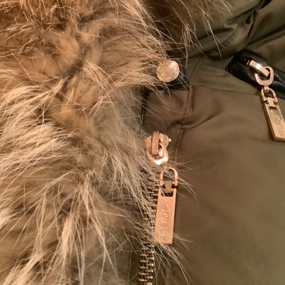 RELISH Women parka JACKET COAT S/XS REAL FINN RACOON,REAL LEATHER  TRIM - Picture 8 of 15